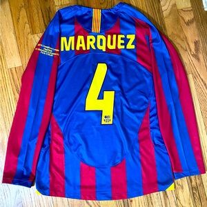 FC Barcelona 2006 UCL Final Long Sleeve Jersey Rafa Márquez #4 Retro Men’s Large